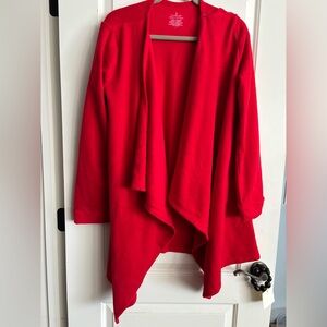 Cuddl Duds Vibrant Red Open Front Cardigan